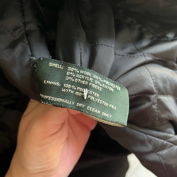 Lauren Ralph Lauren black mens wool pea coat jacket. 44R/l - Picture 9 of 10